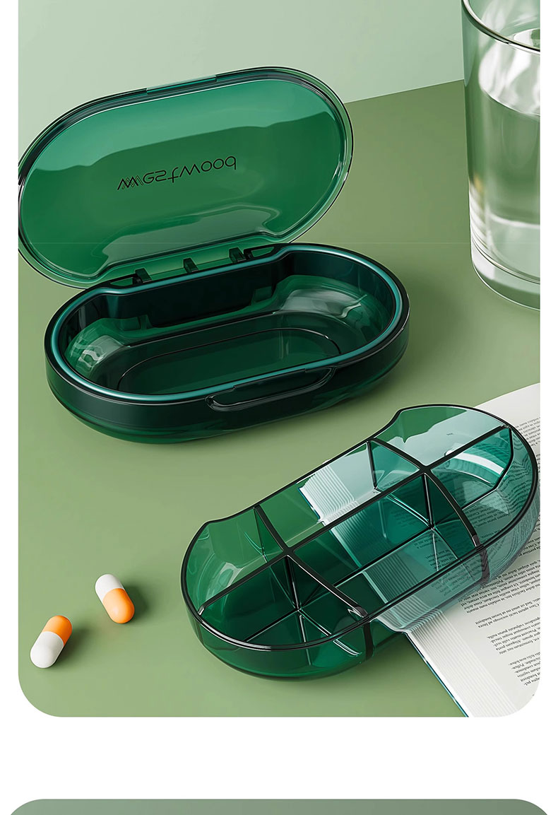 Westwood Portable Weekly Pill Box Sealed Moisture-Proof Travel Quick-Relief Heart Pills Supplement Storage Organizer 6