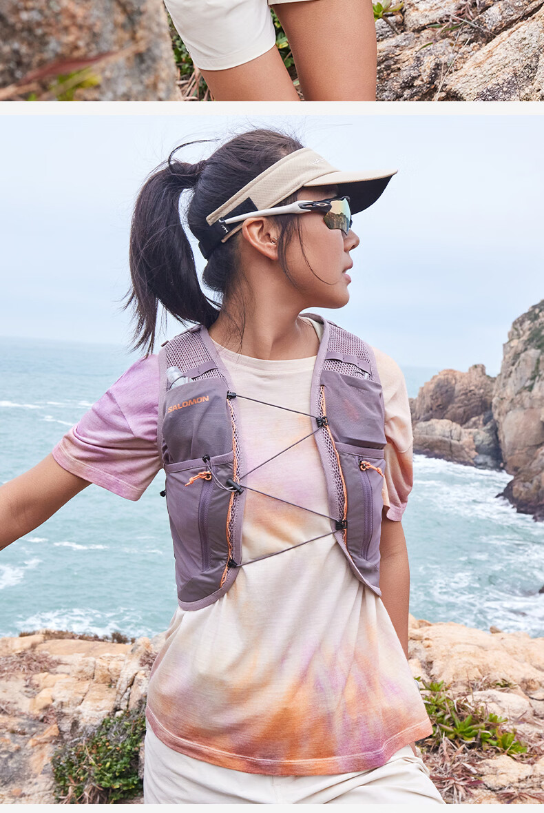 BEIN SPACE Summer New Washable Merino Wool Gradient Sports Hiking Short Sleeve T-Shirt Women J027 Sunset Orange XS 19