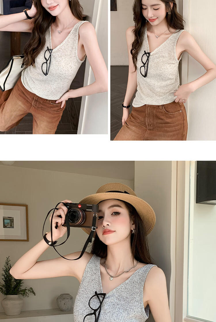 Langsha Loose Fit Slimming Sleeveless Casual Thin Summer Spring Outerwear Tank Top 17