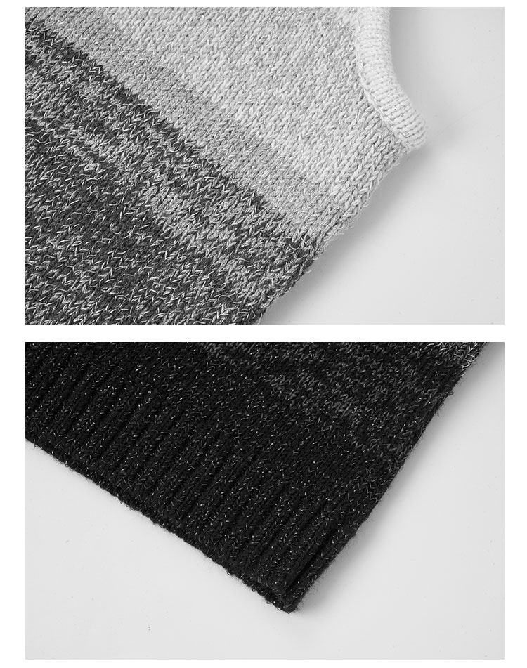 ANN ANDELMAN Official Gradient Knit Vest Women Colorblock Round Neck Chic Cropped Top Black White XS 15