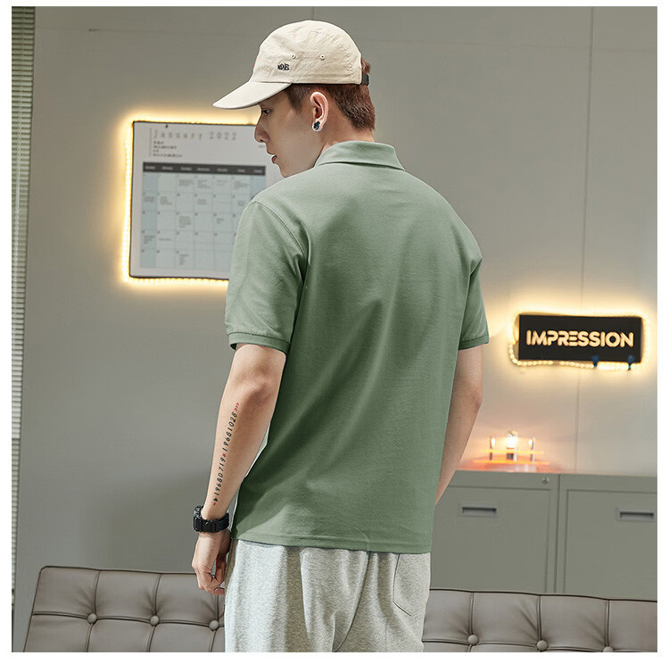 TonLion 2026 Summer New Men's Short Sleeve Polo Shirt Simple Lapel Loose Student T-Shirt Trendy 17