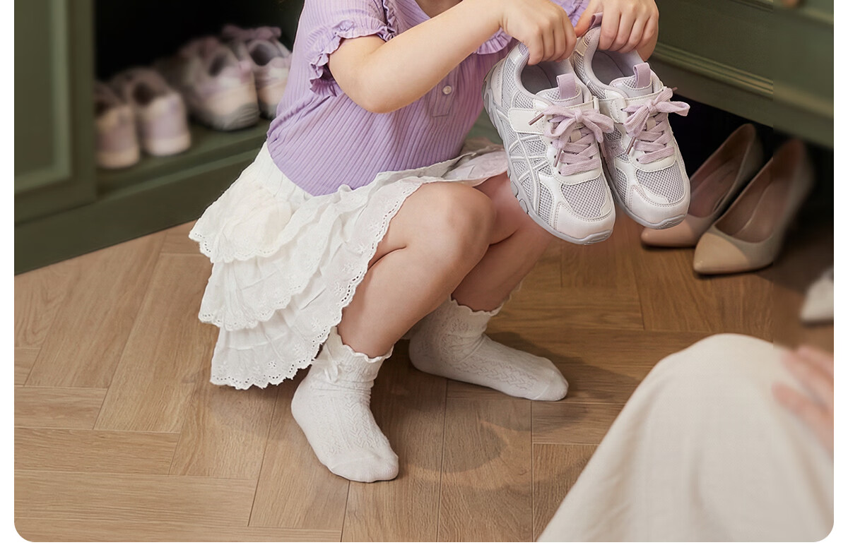 Tongmengqingtian Girls' Breathable Sneakers, New Spring Style Children's Training Shoes, Big Kids' Summer Mesh Shoes for Girls 7