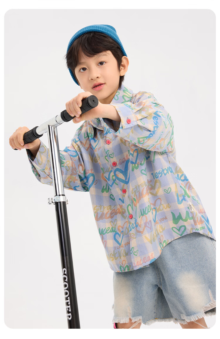 Paitown Boys' Shirt Big Kids Children's Top 2026 New Spring Plaid Long Sleeve Casual Stylish Kidswear 20