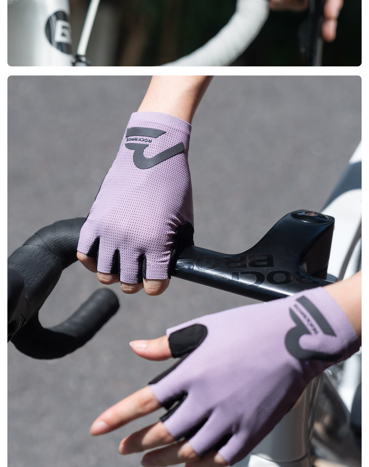 RockBros Half-Finger Cycling Gloves Summer Men Women Mountain Road Bike Short Finger Shockproof Black 15