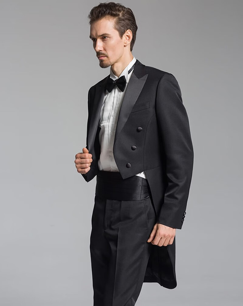 男士燕尾服新款舞台主持合唱指挥服男修身礼服魔术西服西装男套装