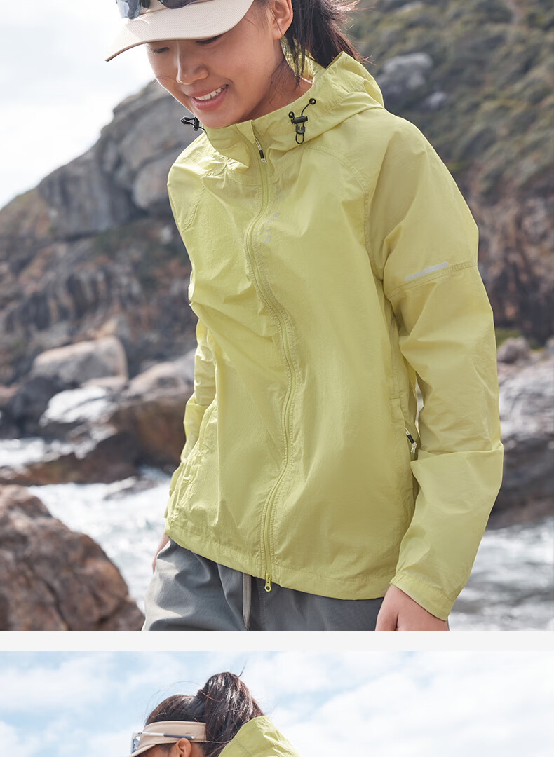 BEIN SPACE Summer Unisex Outdoor Sun Protection UPF50+ Lightweight Packable Reflective Skin Jacket Women S017 Licorice Green L 23