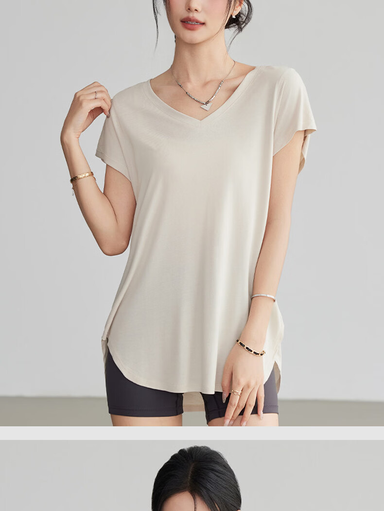 Free Style Yoga Top Women Loose Slim Draped Sports Short Sleeve T-Shirt Pilates Running Fitness Training Cover-up Summer 11