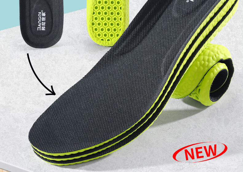 Bonnie Family 3-Pair Men's Insoles Sweat-Absorbing Odor-Resistant Mugwort Antibacterial Breathable Soft Cushioned Sports Insoles for Long Standing Summer 5