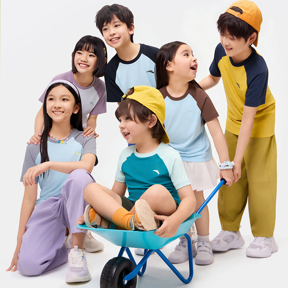 Anta Kids Quick-Dry Short Sleeve T-Shirt 2026 Summer Breathable Colorblock Sports TA72625109 13