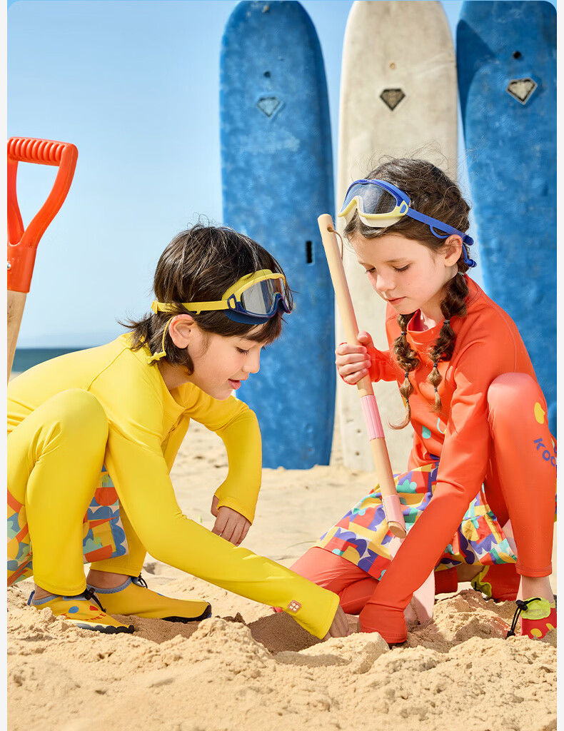 Kocotree KK Tree Kids Swimwear High-Visibility Highlight Swimming Set Boys Girls Long Sleeve Long Pants Sun Protection Three-Piece Set 35