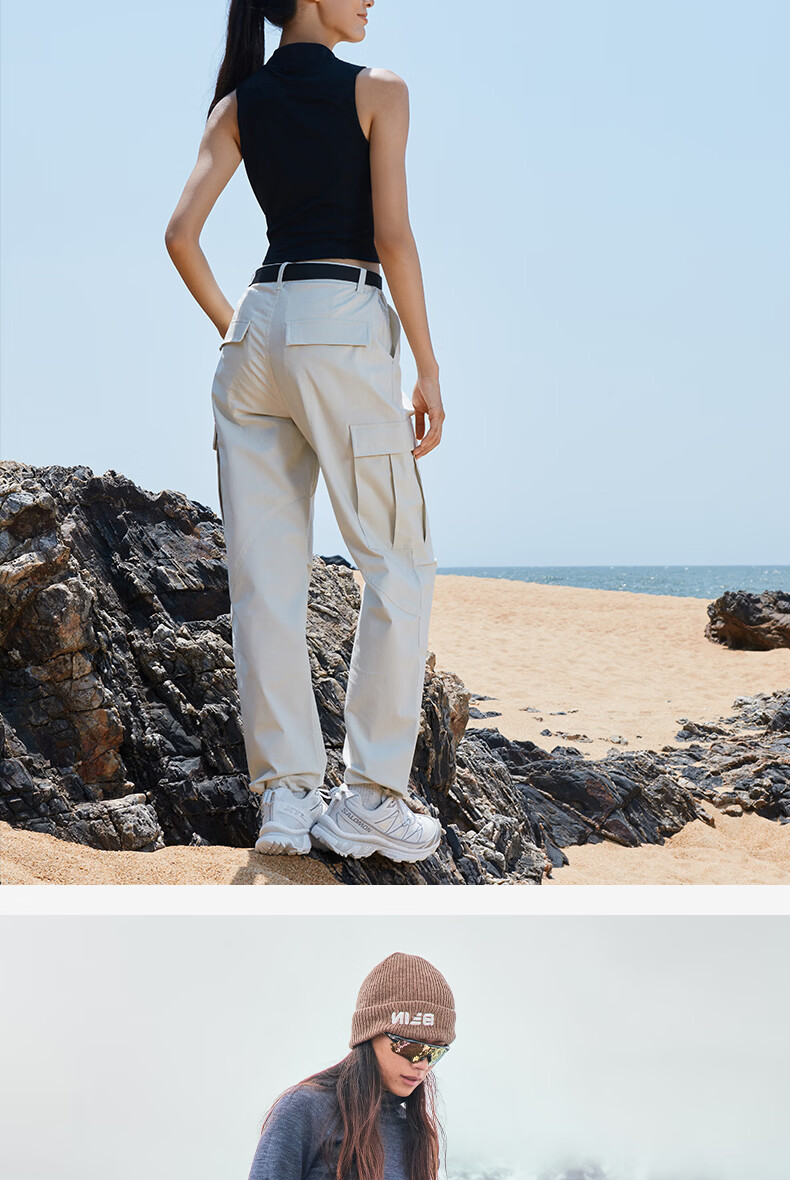 BEIN SPACE Four Seasons Outdoor Camping Unisex Cycling Work Pants Hiking Trousers S058 Sea Salt White (Women's) S 17