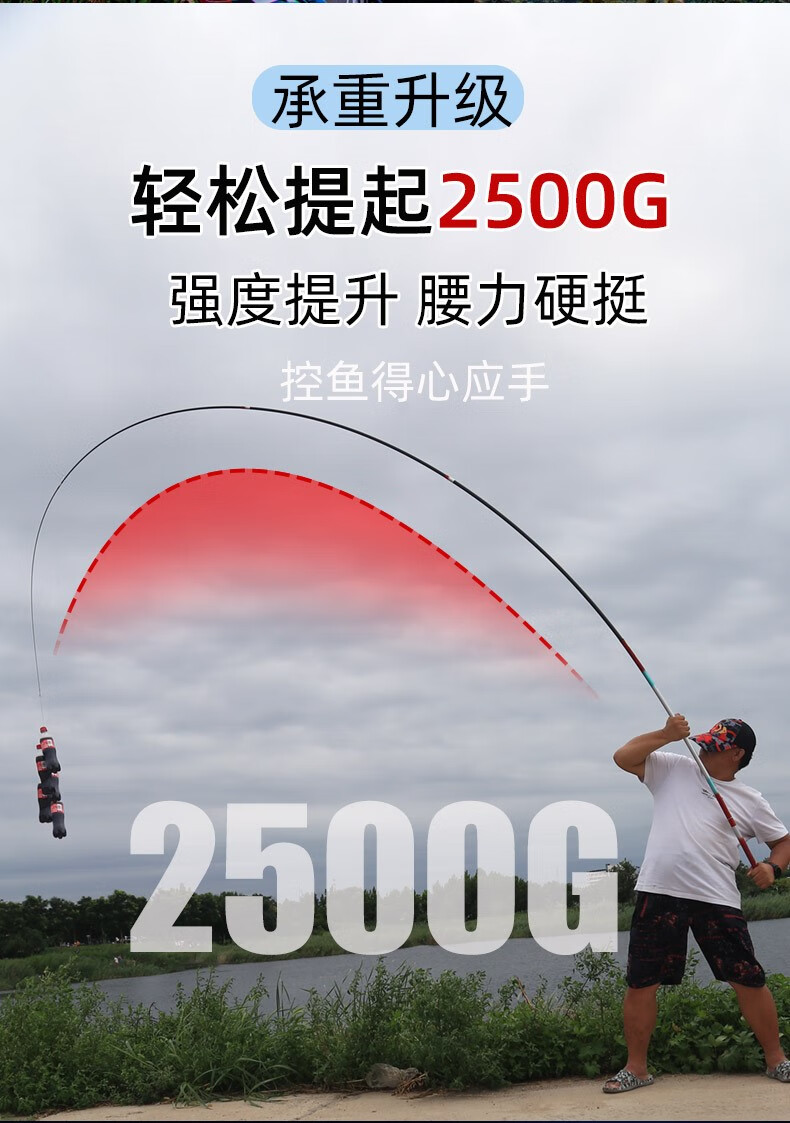 【垂钓优选】望江亭鱼竿神驰飞鲨鱼竿超轻超硬台钓杆19调6h285h鲢鳙