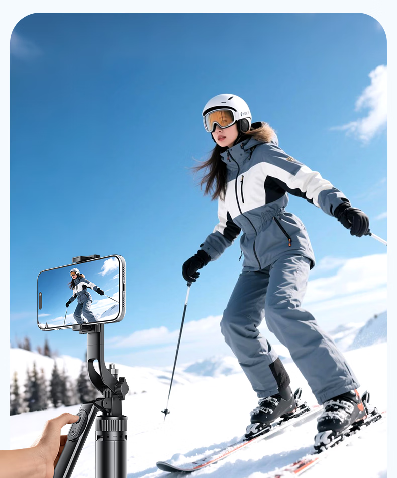 Zhiguozhe Dual-Light Selfie Stick Travel Compact Portable Phone Holder 360-Degree Rotating Anti-Shake Automatic Tripod Follow Shooting Photography Tool Concert 27