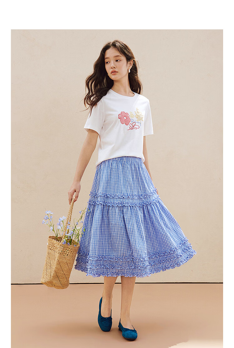 INMAN Fresh Cool Letter Print Short Sleeve T-Shirt 2026 Summer New Loose Drop Shoulder Half Sleeve Top for Women 27
