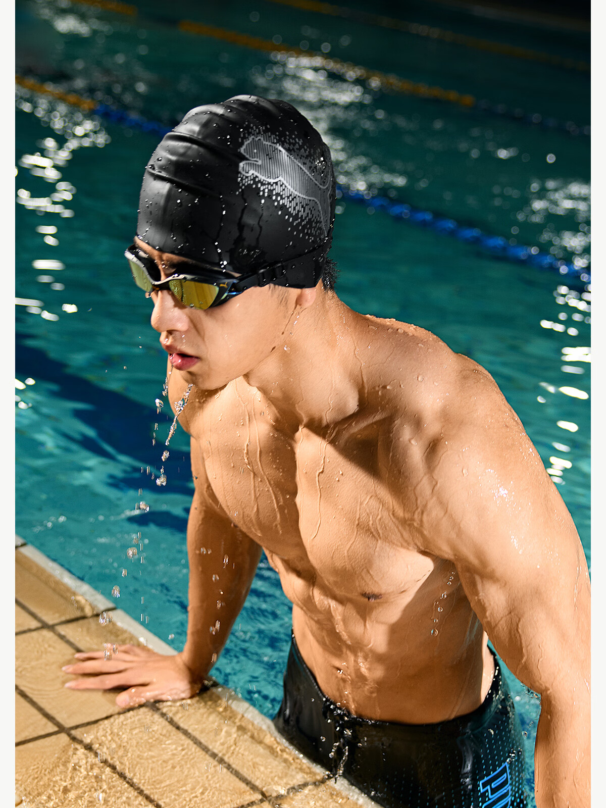 PUMA Silicone Swim Cap Professional Waterproof Non-Slip High Elasticity Comfortable Unisex Adult Training Swimming Cap Extra Large 8
