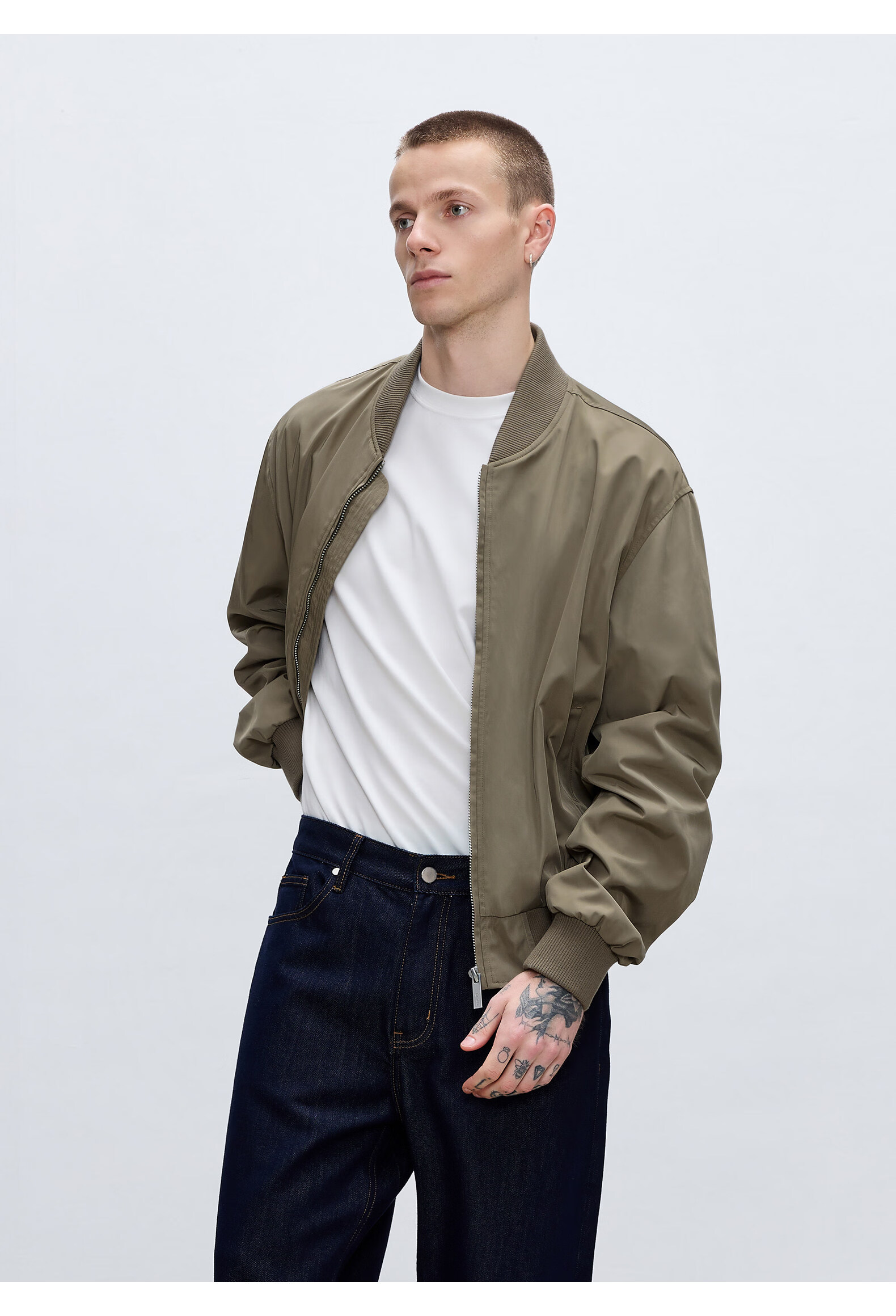 CHINISM Men's Vintage MA1 Flight Jacket Spring Autumn Breathable Casual American Baseball Jacket 10