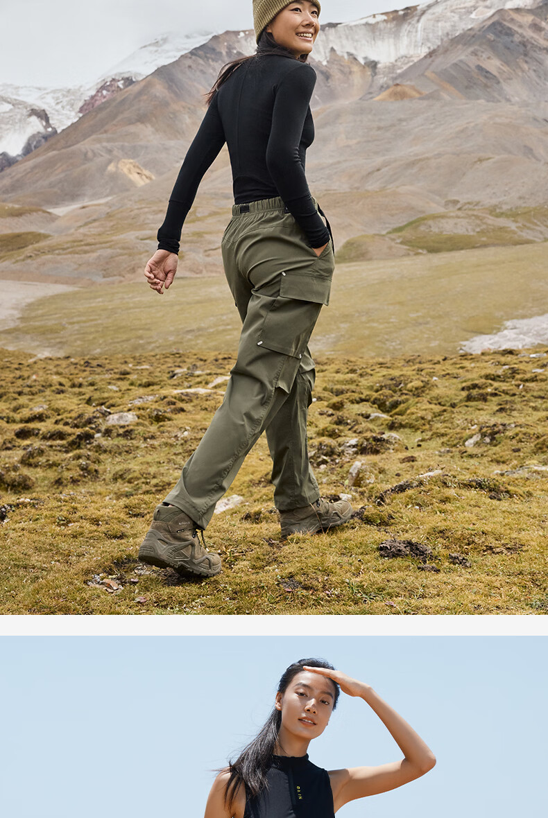 BEIN SPACE Four Seasons Outdoor Breathable Durable Hiking Pants Work Pants Long Pants A032 Night Sky Black (Women's) M 15