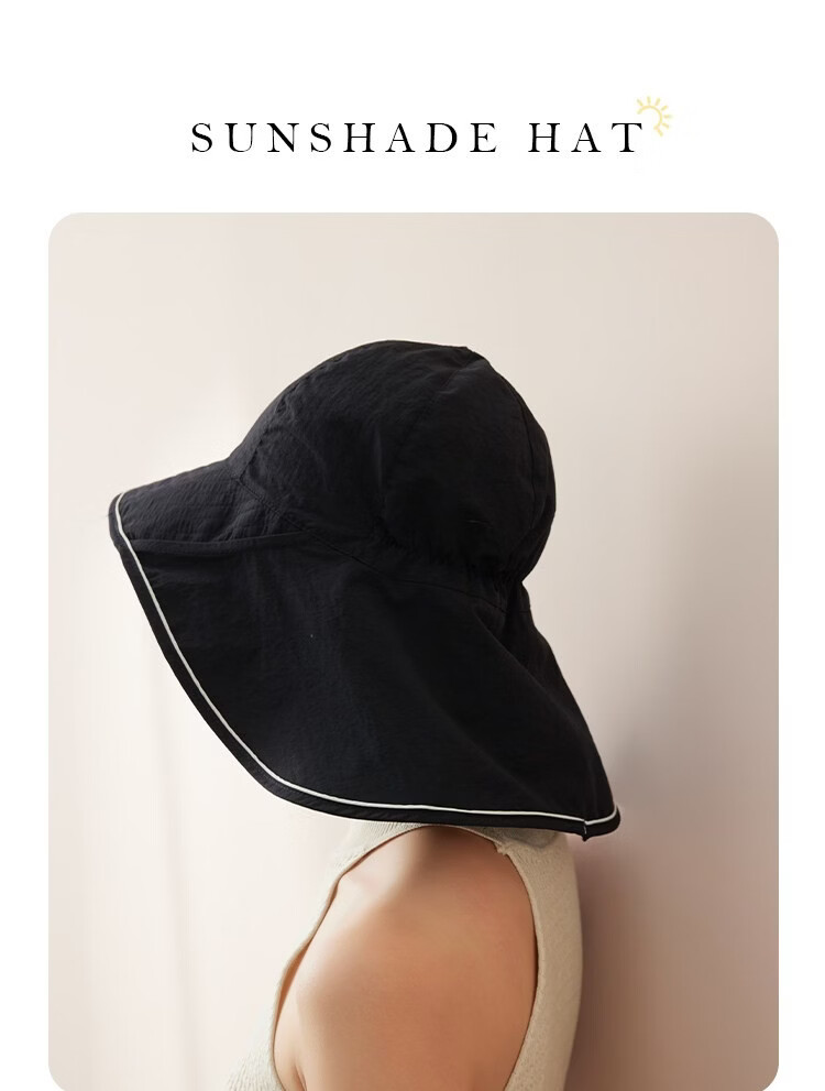 Lagur Summer Casual Extended Sunshade Fisherman Hat UPF100+ Neck Protection Ultra-Thin Breathable Quick-Dry Hat Summer 14