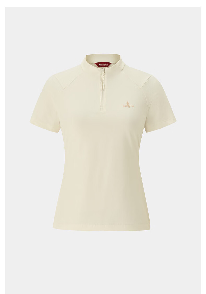 Biyinlefen [Tech Cotton] 2026 Spring Summer New Women's Casual Outdoor Commuting Quick-Dry Stretch Stand Collar Short Sleeve T-Shirt 1
