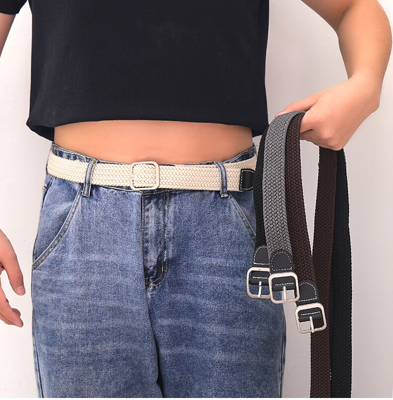 HOCR Canvas Belt Ins Style Woven Elastic Waistband Comfortable Breathable Unisex Jeans Belt 3