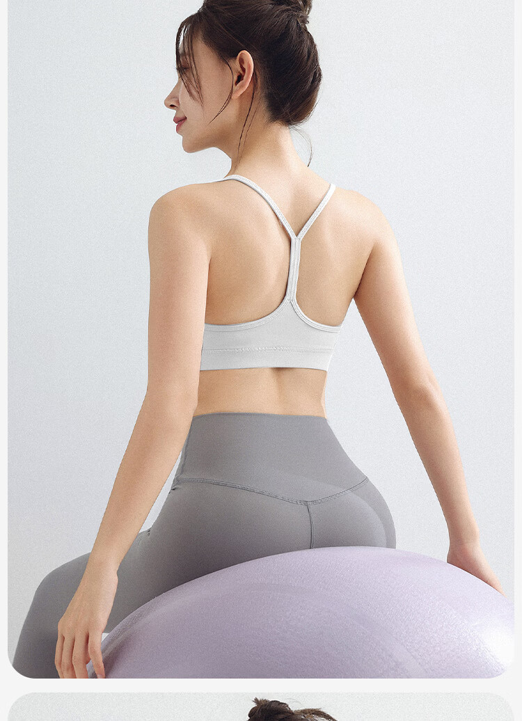 Free Style Women's Sports Bra Thin Strap Integrated Cup Backless Vest Pilates Yoga Fitness Training Bra 14