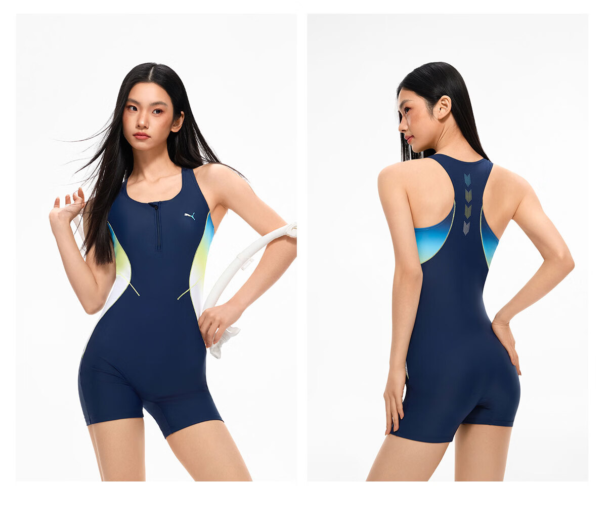 PUMA Women's One-Piece Square-Leg Chlorine-Resistant UV Protection Slim Fit Professional Swimsuit for Swimming Pool and Hot Spring 37