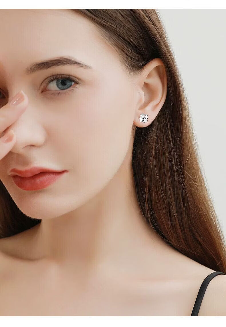 GUNAI 925 Sterling Silver Clover Stud Earrings for Women 2026 New Arrival Valentine's Day Gift for Girlfriend 5