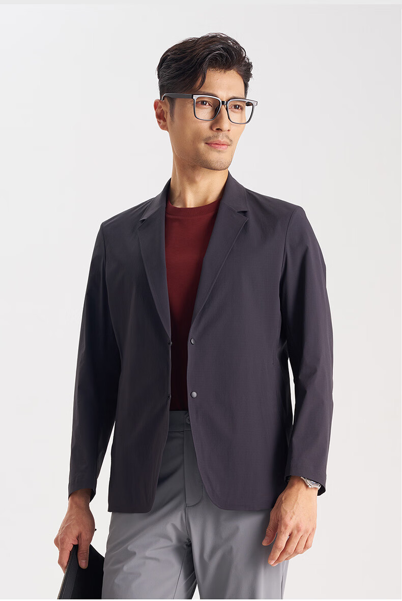 Shirt Lao Luo [Store Edition Elite 05] Seamless Heat-Pressed Cool High Elasticity Hidden Button Casual Single Blazer 261J7S553N 8