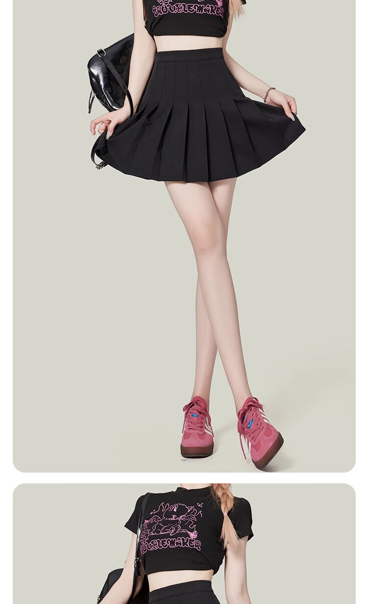 Borui Women's Autumn Winter 2026 Pleated High-Waist Slim A-Line Skirt with Lining JK Skirt 12
