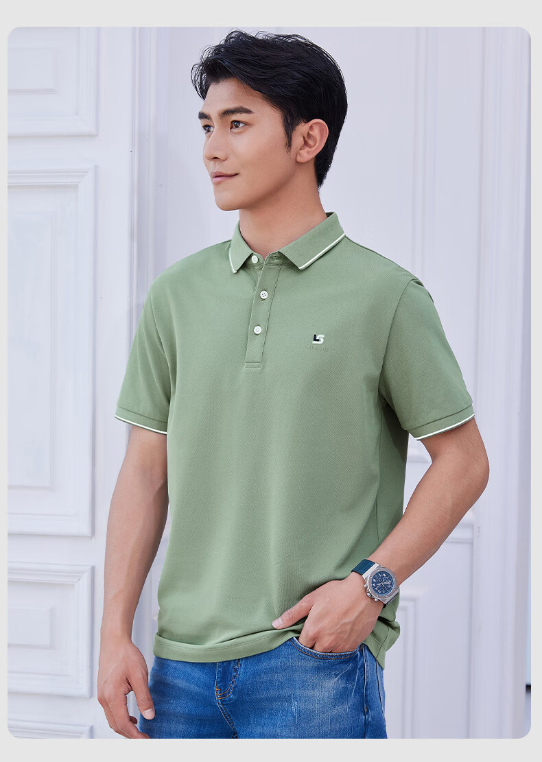 Laxton Men's Short Sleeve Summer Polo Shirt Antibacterial Moisture-Wicking Breathable Cooling Anti-Curling Navy Blue S 16