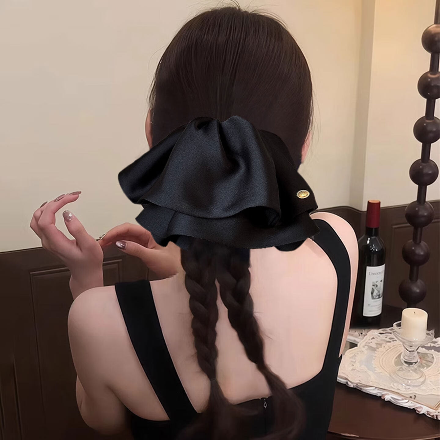 Dongyi Selected Black Bowknot 13cm Shark Clip Women's 2025 New Elegant Hair Clip Simple Versatile Hair Accessory 4