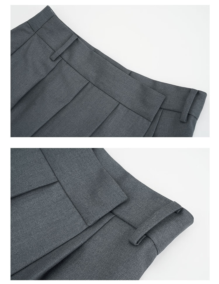 ANN ANDELMAN Irregular Pleated Blazer Skirt Pleated A-Line Mini Skirt Gray XS (Zhao Jinmai Style) 16