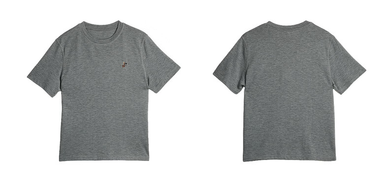 Olrain Eurail Summer New Round Neck Casual Fashion Versatile Embroidered Short Sleeve T-Shirt for Women Gray S 17