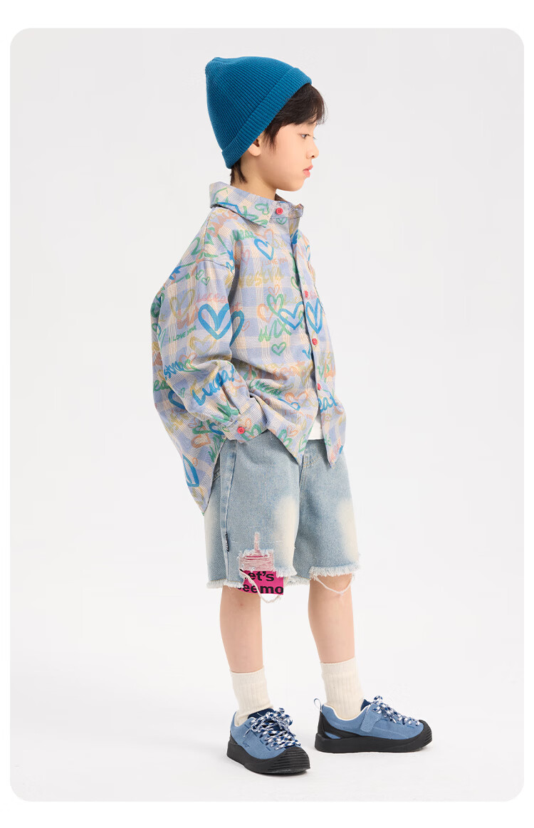Paitown Boys' Shirt Big Kids Children's Top 2026 New Spring Plaid Long Sleeve Casual Stylish Kidswear 25