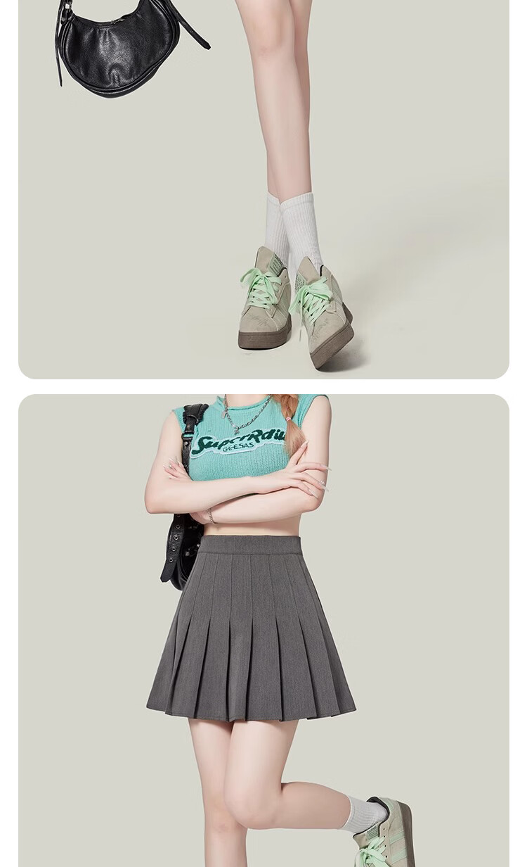 Borui Women's Autumn Winter 2026 Pleated High-Waist Slim A-Line Skirt with Lining JK Skirt 15