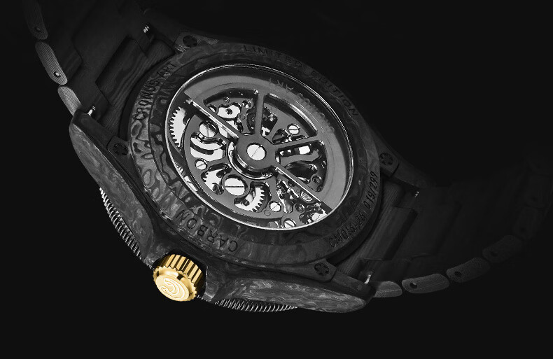 CRONUSART Kluos Full Carbon Fiber Men's Automatic Mechanical Watch Business Hollow Luminous Wristwatch 9