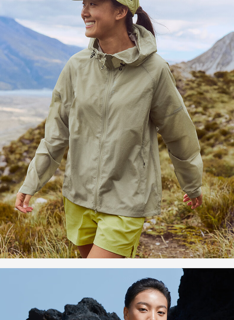 BEIN SPACE Summer Unisex Outdoor Sun Protection UPF50+ Lightweight Packable Reflective Skin Jacket Women S017 Licorice Green L 14