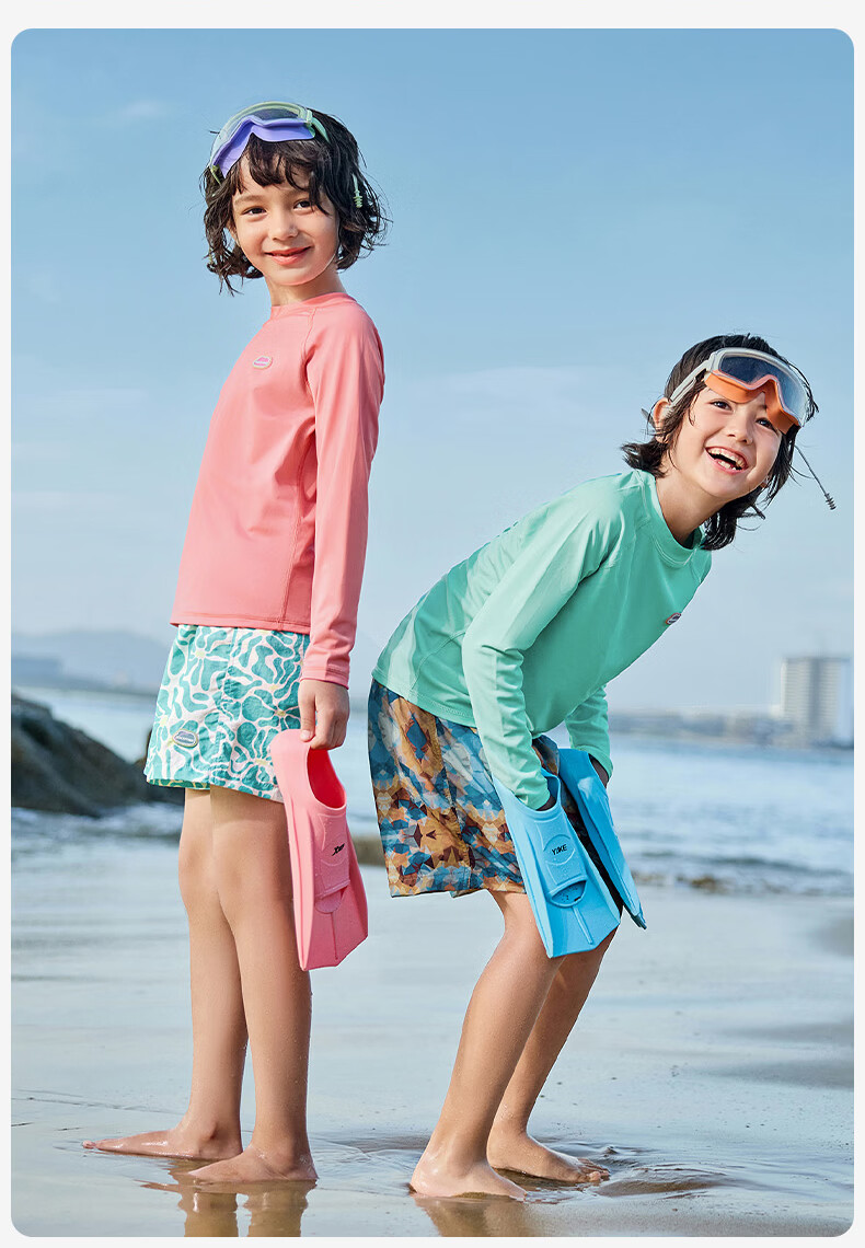 Kocotree KK Tree Kids Swimwear Original Yarn Sun Protection Long Sleeve Two-Piece Swimsuit for Boys and Girls, Durable for Thousands of Water Soaks, Parent-Child Style 26