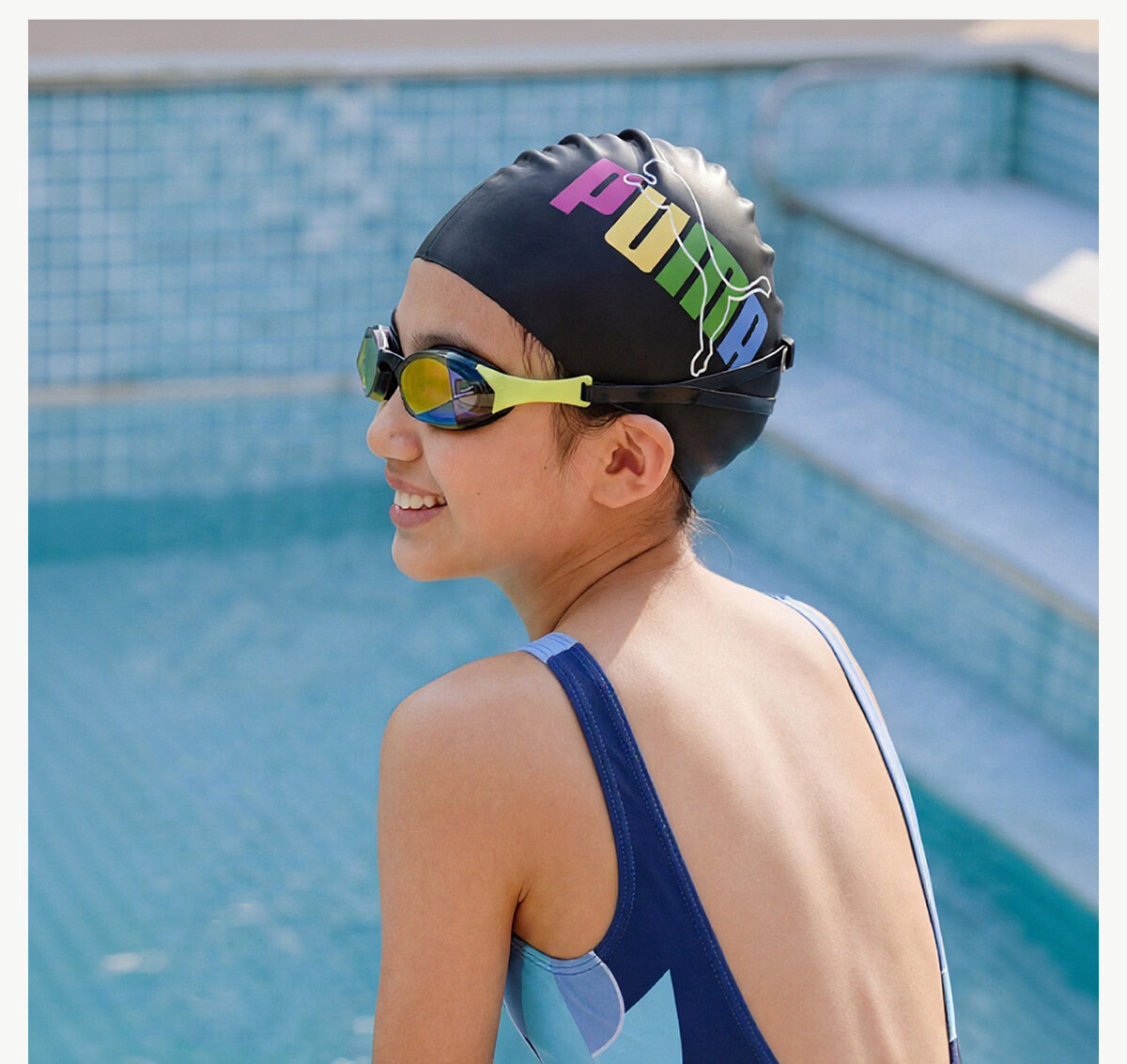 PUMA Kids Girls One-Piece Professional Training Racing Swimsuit for Swimming Pool 6