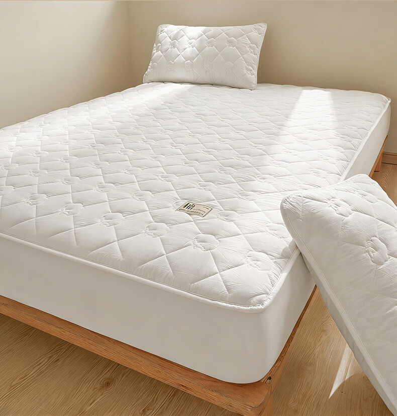 Hodo A-Class 100% Xinjiang Cotton Pure Cotton Fitted Sheet 1.8m x 2m Mattress Protector Quilted Bed Cover Charlotte-White 4