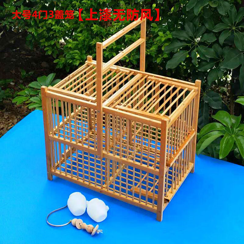 新款自动拍笼打笼踏笼机关笼翻滚笼方形竹制毛竹鸟笼