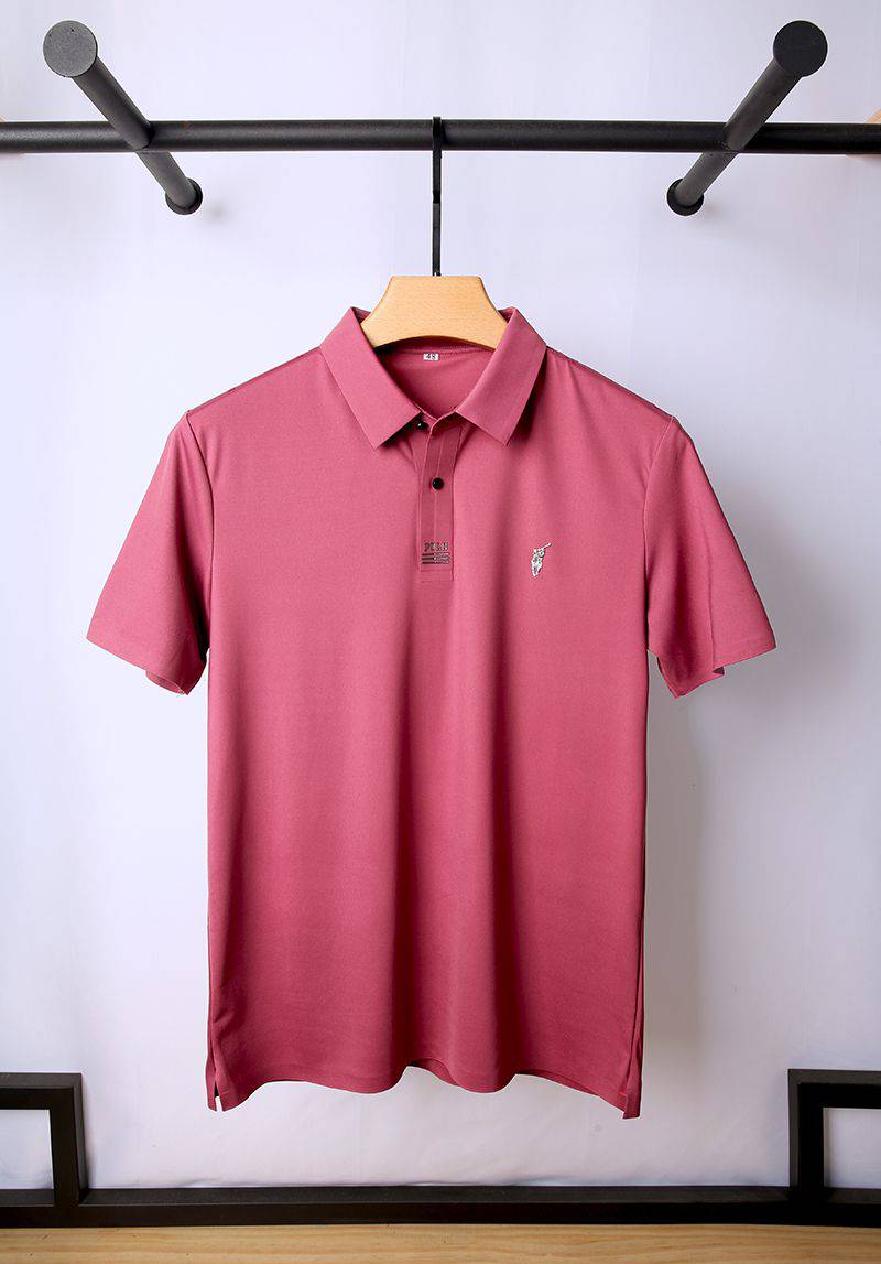 高端品牌冰丝t恤男士保罗polo衫短袖男翻领无痕纯色半袖宽松丅血衣服