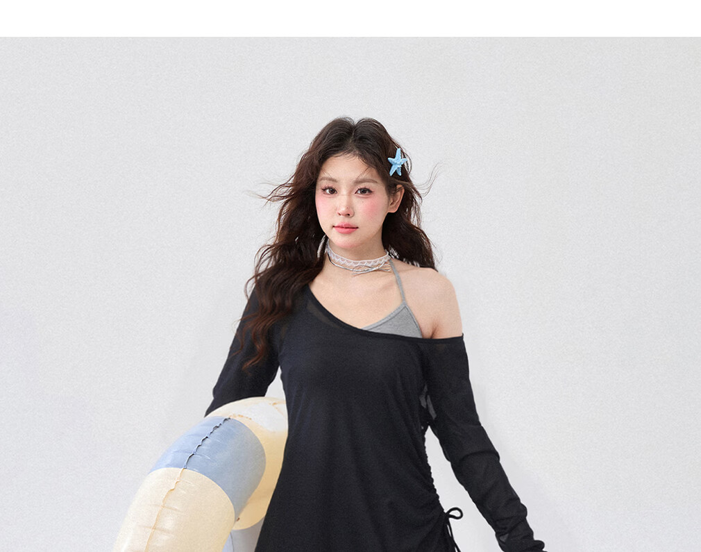 Agliondy Plus Size Women's One-Piece Swimsuit Waist-Slimming Figure-Flattering Vacation Beach Classic Black Gray L 11