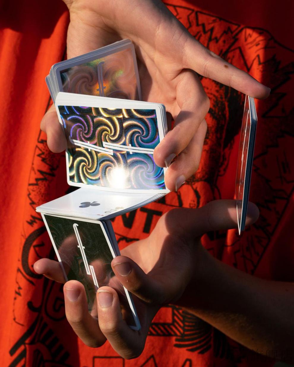 方丹扑克牌adc扑克 holo 炫彩方丹 fontaine 全息炫彩 螺旋 花切魔术