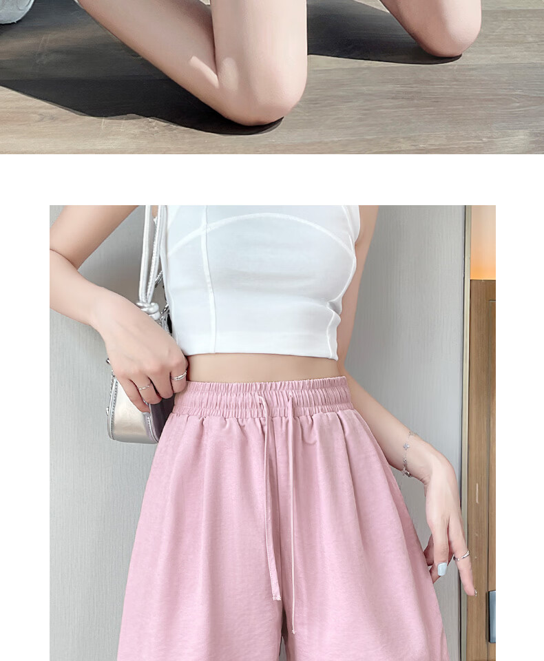 MINISO Women's Sports Shorts Summer 2026 New Thin Breathable Milk Fabric Home Casual Blue Pants 15