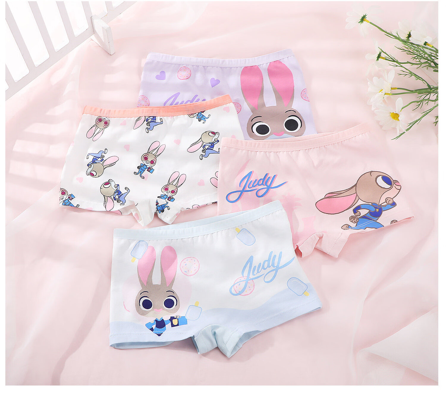 Disney Zootopia Girls Cotton Underwear Toddler Shorts A-Class Baby Boxer Briefs 9