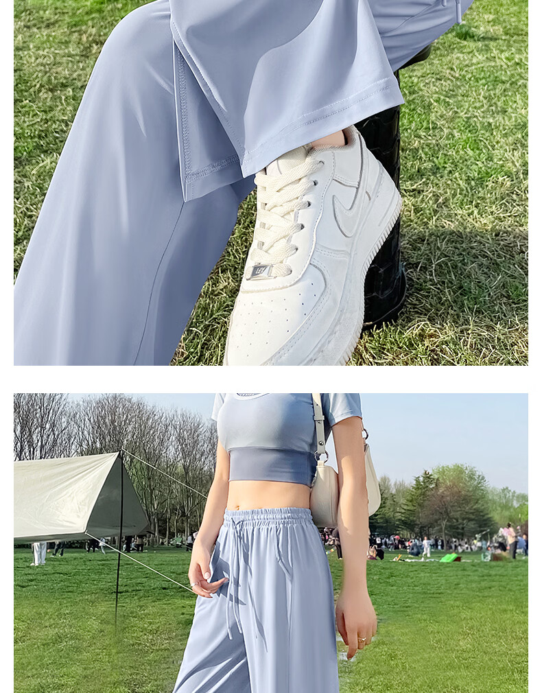 MINISO Women's Sunscreen Pants 2026 New Summer Lightweight Breathable Straight-Leg Sports Quick-Dry Ice Silk Cooling Pants 15