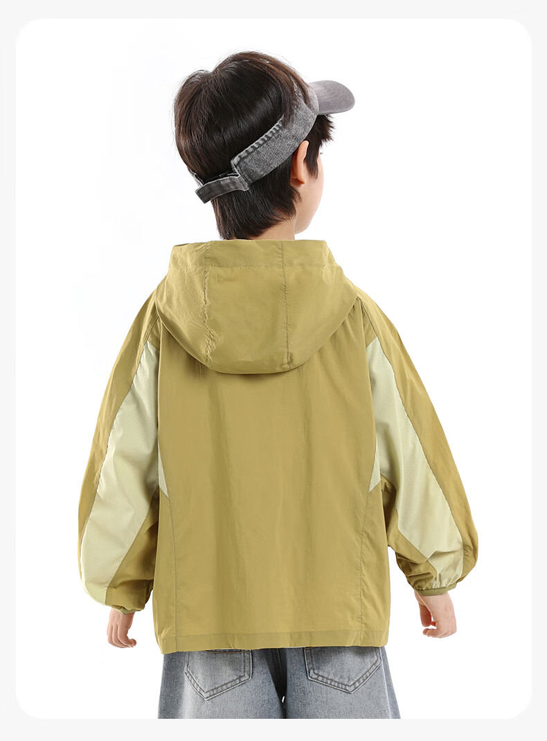 Little Elephant Hamm Boys' Sun Protection Jacket Children's Lightweight Summer Coat 2026 Boys' Skin Jacket UPF50+ Green 110 cm 19