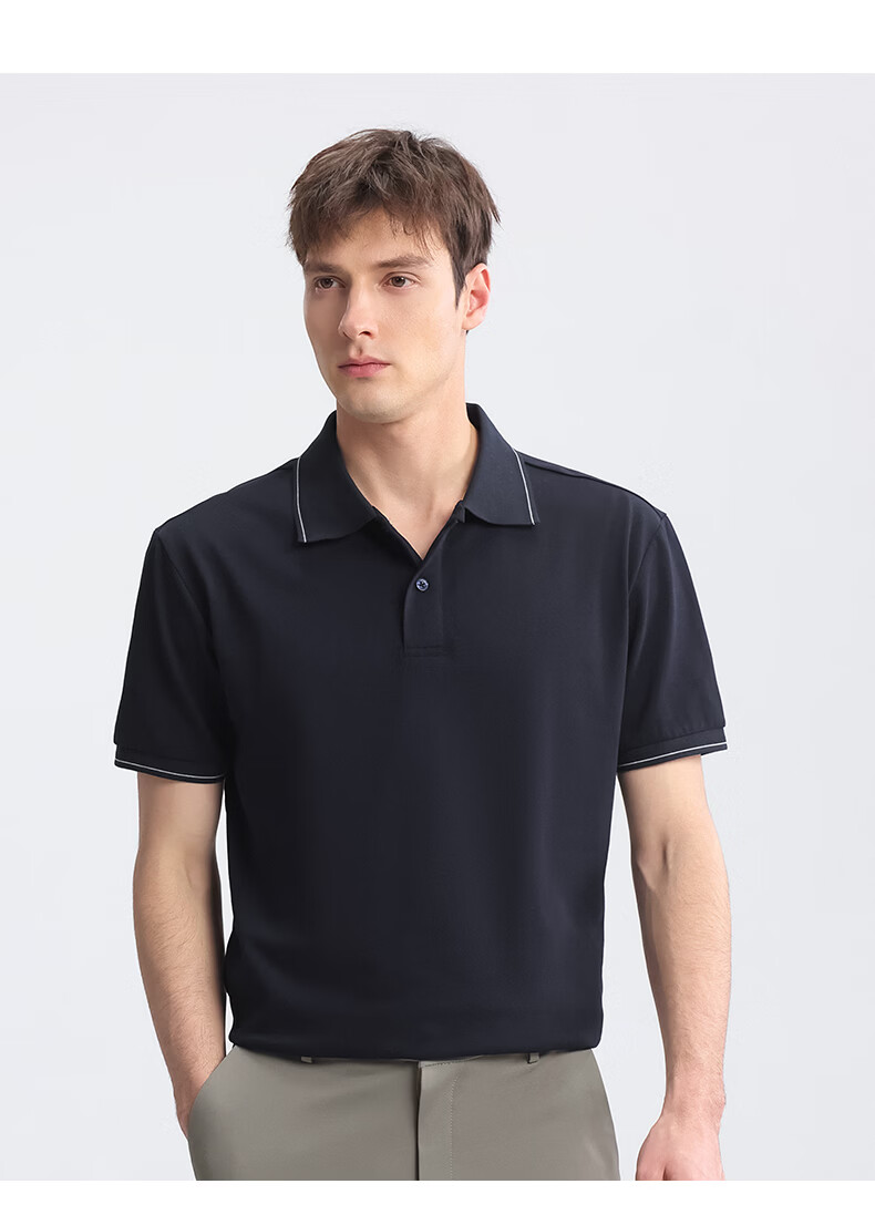FIRS Men's Polo Shirt Spring Casual Solid Color Men's Collared Top P2601-3 2XL 11