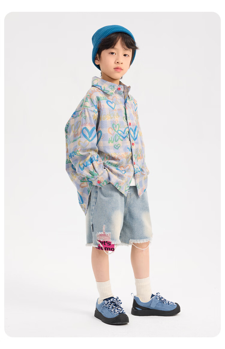 Paitown Boys' Shirt Big Kids Children's Top 2026 New Spring Plaid Long Sleeve Casual Stylish Kidswear 19